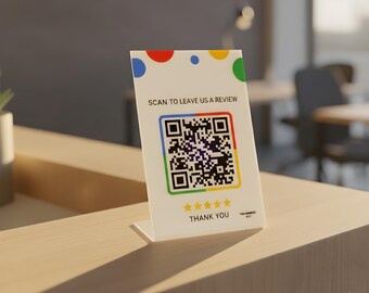 Custom QR Code Business Sign | Social Media, Payment, Review