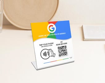 Reseña de Google de etiquetas NFC: Letrero comercial con código QR