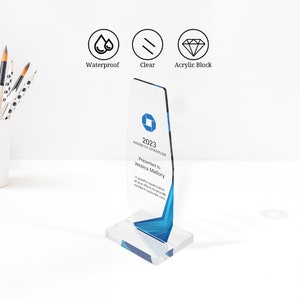 Custom Engraved Acrylic Award Plaque: Mirrored Detail image 4