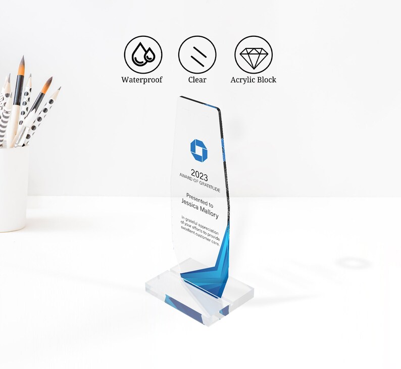 Custom Engraved Acrylic Award Plaque: Mirrored Detail image 4