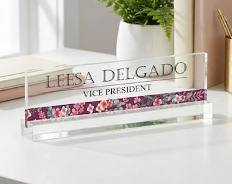 Office Desk Nameplate Acrylic Block Personalized Desk Name Plate, Office Decor, Teacher, Phd Gift, Personalized Gift, Name Sign