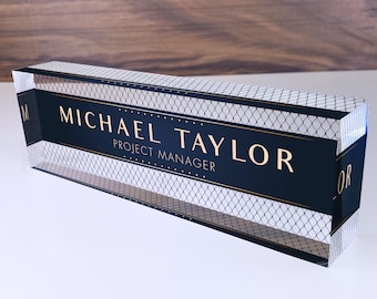 Personalized Desk Name Plate For Office Desk Printed On Acrylic Glass Cute Work Promotion Christmas Customized Gifts Office Decor