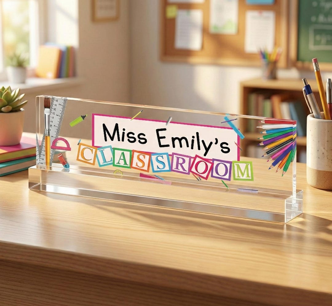 School Desk Name Plate , Personalized Gift for Her, Custom Name Plate ...