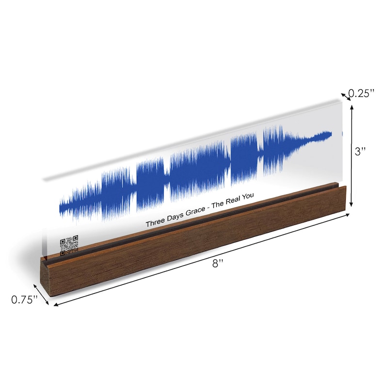 Soundwave Art Customized Gifts Any Personal Recording or Song On Acrylic Block Unique Personalized Gift for Anniversary or Holiday Indigo