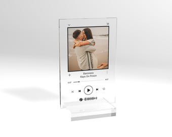 Personalized Song Acrylic Plaque: Photo Album Cover Gift (4x6 inch)