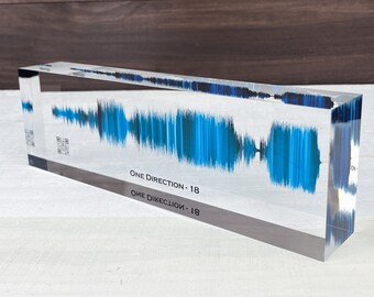 Soundwave Art Customized Gifts | Any Personal Recording or Song On Acrylic Block | Unique Personalized Gift for Anniversary or Holiday
