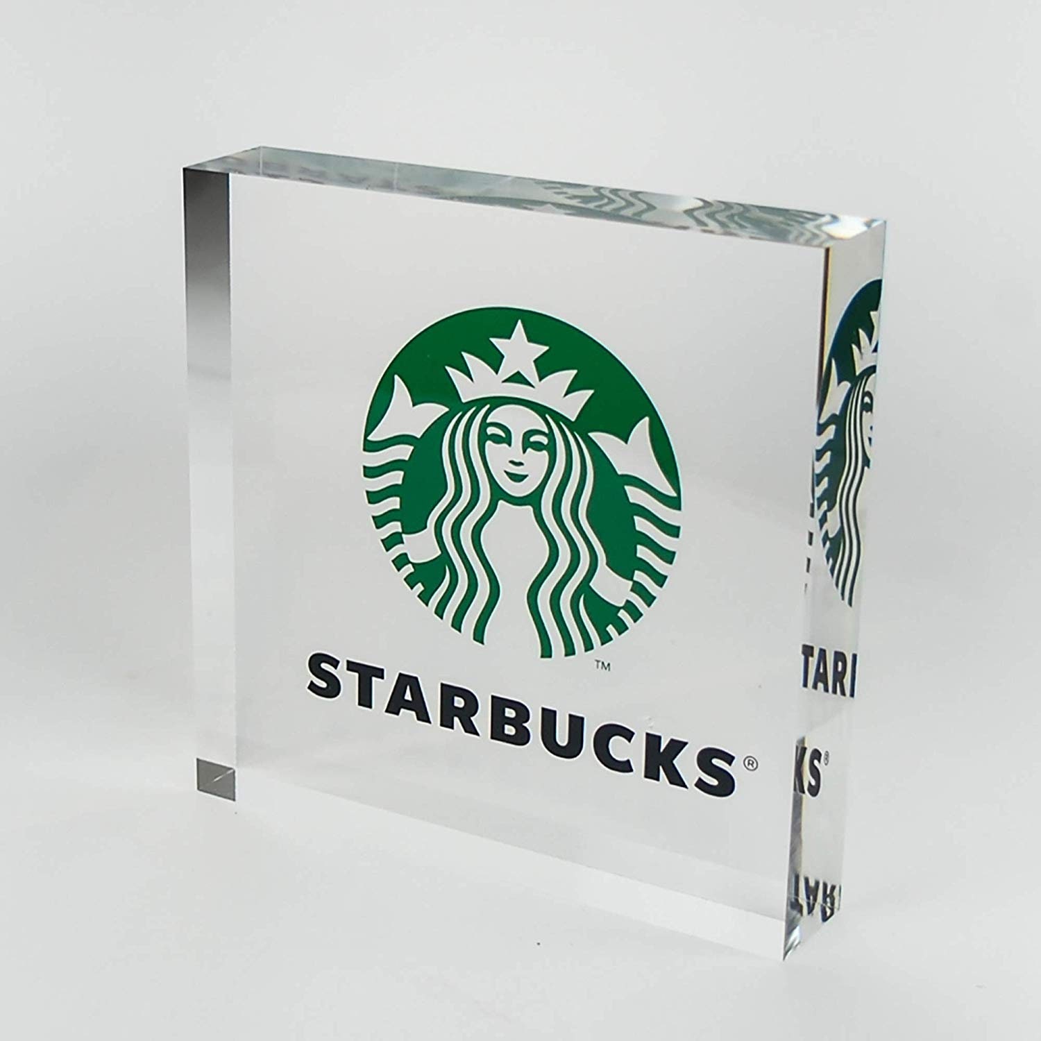 Engraved Corporate Logo Acrylic Block- Straight Edge