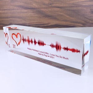 Artblox Soundwave Art With Scannable Qr Code Any Video Voice Recording Baby Heartbeat Or Song Spotify Plaque Christmas Personalized Gifts