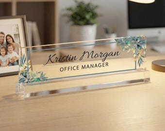 Office Desk Plate, Desk Sign, Custom Office Decor Nameplate Sign, Custom Name Plate, Office Gift