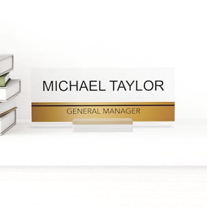 Personalized acrylic desk nameplate, office desk decor for men women, new job gift, name sign gift custom, gift for boss, corporate gift