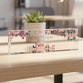 Custom Acrylic Desk Name Plate: Floral Office Decor