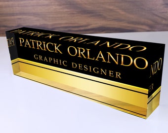 Personalized Name Plate for Desk | Custom Office Decor Nameplate Sign | Personalised Gift