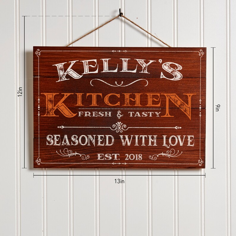 Personalized Wooden Kitchen Signs Wall Decor Farmhouse Last Etsy