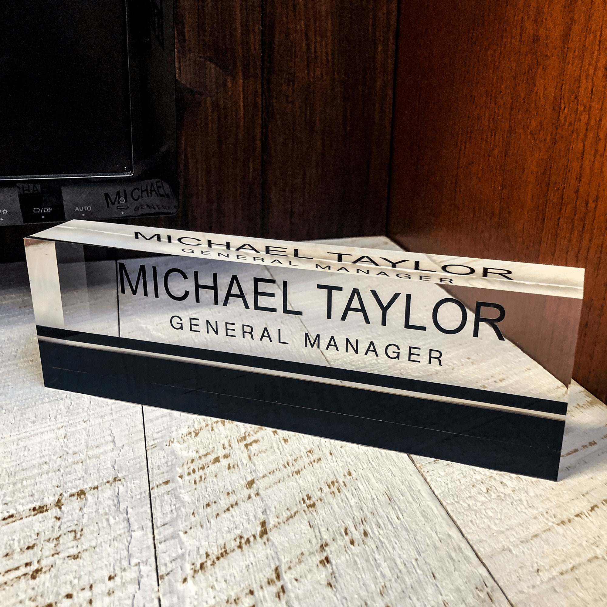 thumbnail image 2 of Custom Desk Name Plate Sign – Free Engraving, Made In USA (Unbranded/Generic) 2 of 6