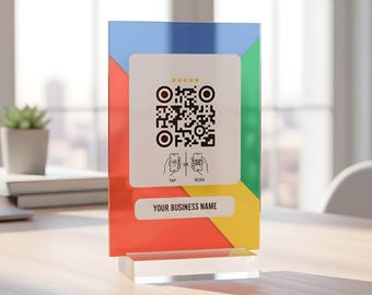 Custom Google Review QR Code Sign – Scan to Review Acrylic Plate