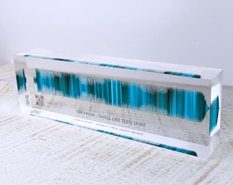 Placca Acrilica Onda Sonora Personalizzata Con QR Code, Carica Canzone O Registrazione, Regalo Unico Per Lei