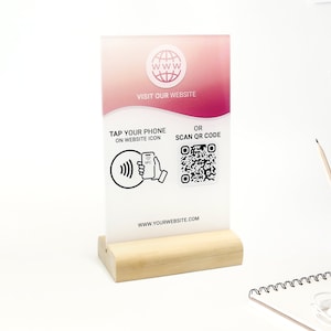 ARTBLOX - NFC google review stand, business review link social media qr code, salon sign, hairdressers sign, beautician sign, barcode scan