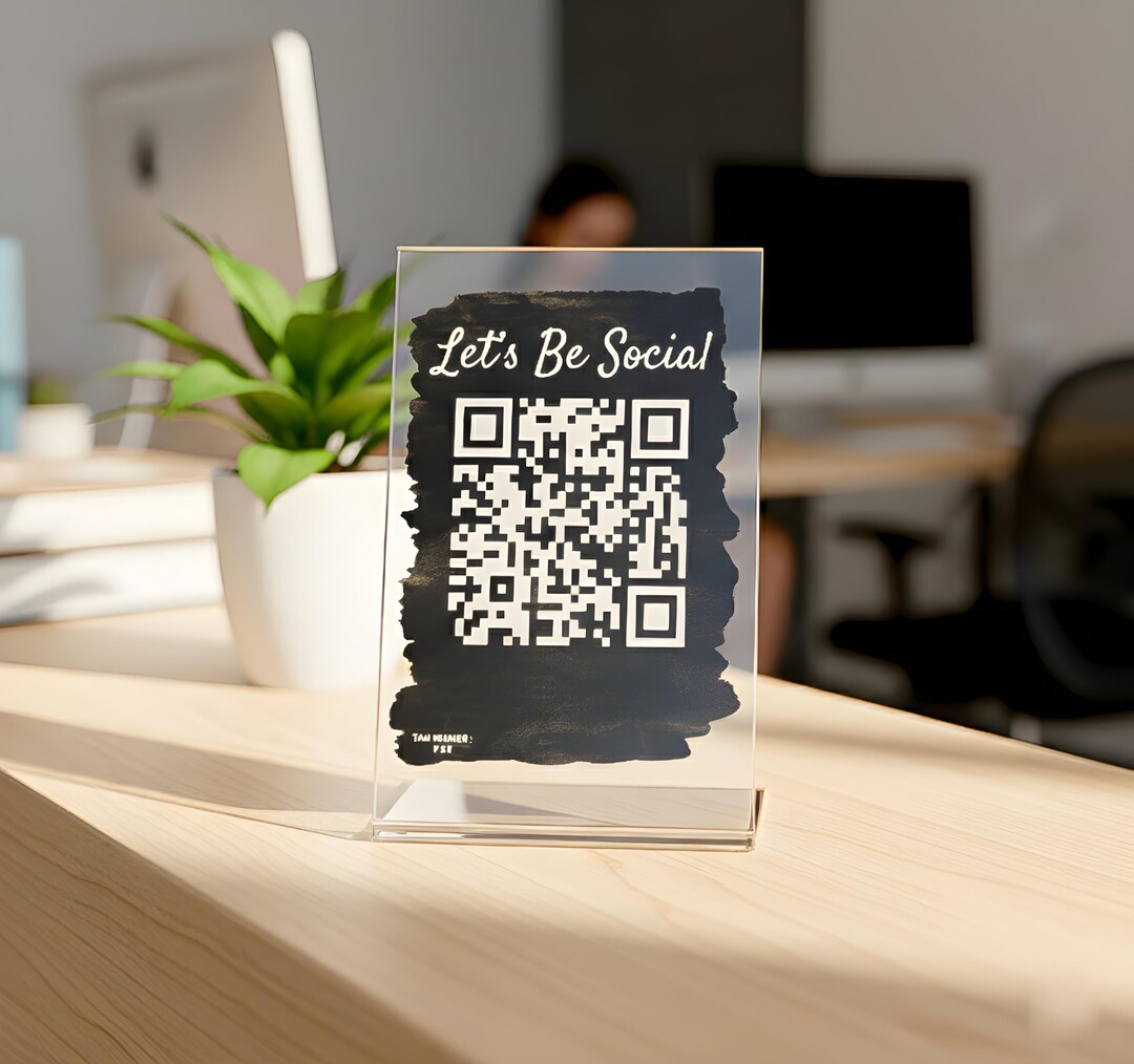Qr Display Sign Customizable QR Code Display Sign, Business Review Plaque - Etsy