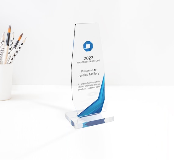 Custom Engraved Acrylic Award Plaque: Mirrored Detail
