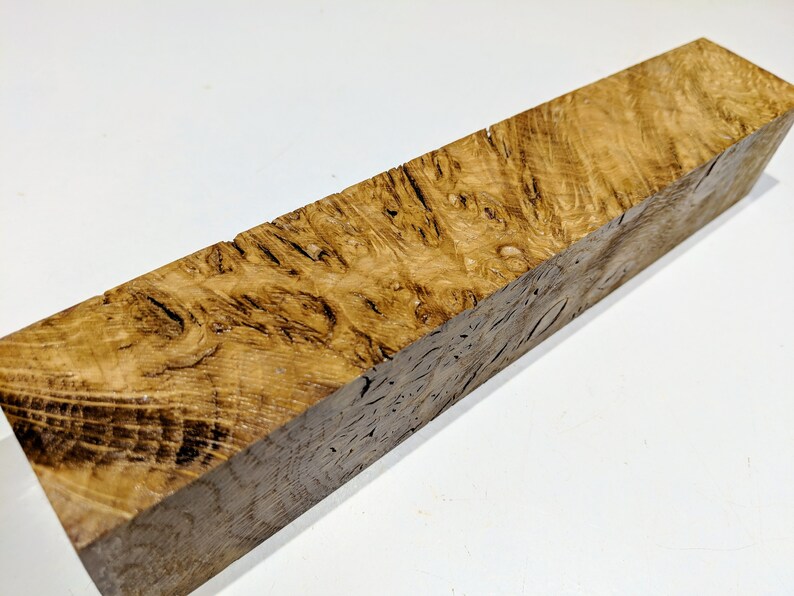 English Brown Oak Burl 134 x 134 x 10 imported wood turning blank