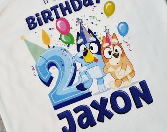 Bluey tshirt,personalised,birthday