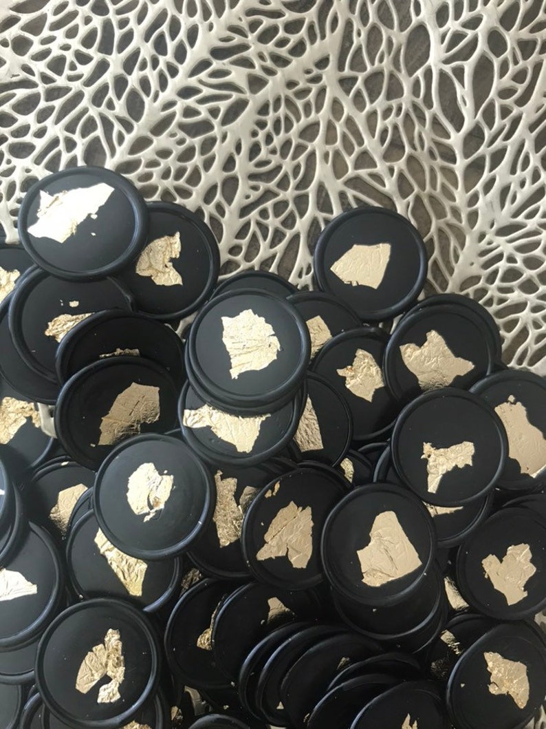 Self Adhesive Wax Seals gold flake gilded blank Wax Stamp DIY Etsy