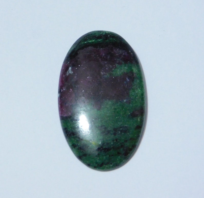 91 Ct R.Z. 04 Natural Ruby Zoisite Smooth Oval Shape Cabochon Stone 23x47x6.5mm 1 Piece