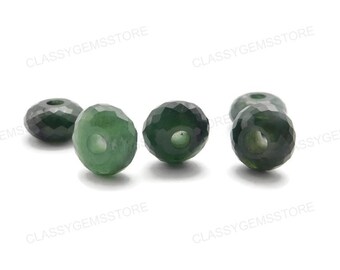 Natural Serpentine, European Beads,Big Hole Beads,Fine Polished Big Hole Beads,Rose Cut Rondelle Beads 8x15mm Size 2mm-8mm Hole 5 Pcs