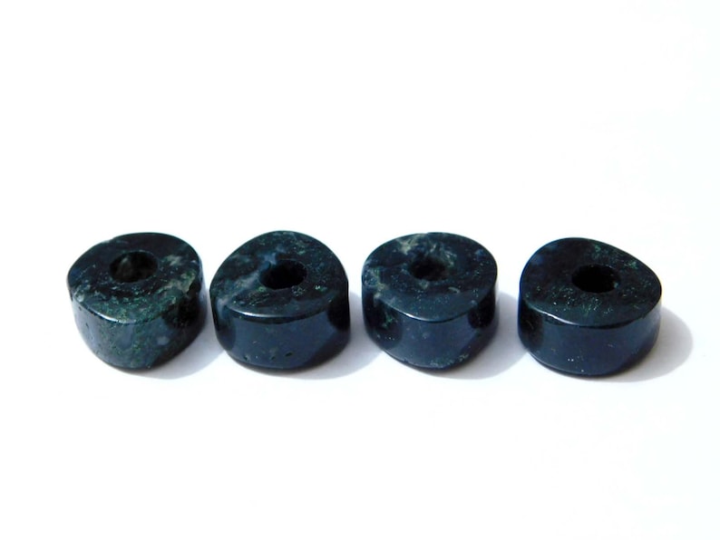 New Arrival Natural Moss Agate European Bracelet Fit Charms Big Hole Smooth Pear Big Hole Beads 14x15x8mm 5mm Hole 5 Pieces