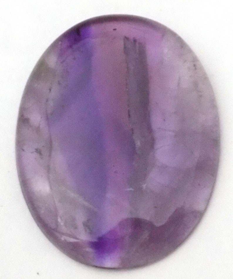 CH.A. 06 Natural Chevron Amethyst Smooth Oval Cabochon Stone 32x42x4mm 1 Piece 68.10 Ct