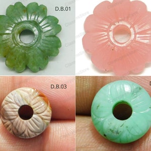Strawberry Quartz, Pink Jade, Mookite Jasper, Chrysoprase, Carved Donut Beads, Big Hole Beads, Spacer Beads, 14mm-25mm Size, 3mm-6mm Hole