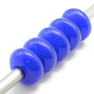 AAA Dark Blue Quartz, European Bracelet Fit Charms Beads, Big Hole Beads, Smooth Rondelle Shape Beads, 9x15mm Size, 5mm Hole, 5 Pieces