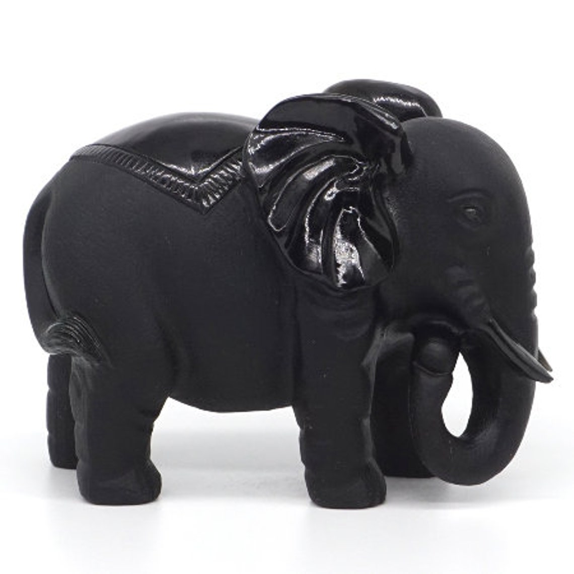1 Pcs Handmade Carving Black Onyx Elephant Figurine Beautiful | Etsy