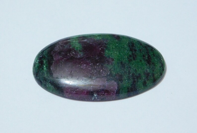 91 Ct R.Z. 04 Natural Ruby Zoisite Smooth Oval Shape Cabochon Stone 23x47x6.5mm 1 Piece