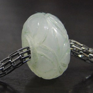 Natural Aqua Chalcedony, Handmade Carved, Rondelle Shape Beads, Big Hole Beads, European Beads, Large Hole Beads, 8x15mm Size,5mm Hole,5 Pcs