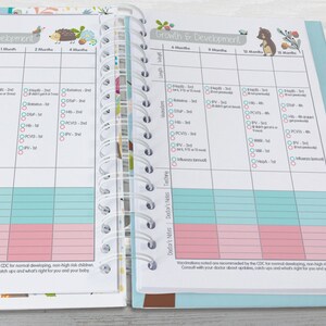 Twin Boy/Girl Baby Journal, Woodland Twin Baby Tracker, Baby Daily Planner, Baby Milestones, Baby Travel Checklist, Baby Checklist image 5