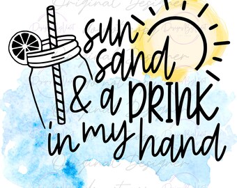 Sol, arena y bebida (ARCHIVO PNG)