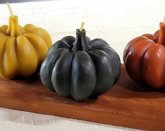 Black pumpkin candle, beeswax fall candle, witchy style, Halloween party, Halloween candle, spooky season