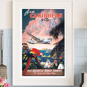 Caribbean Travel Poster: 1935 Pan American Airways Vintage Print (Digital Download)
