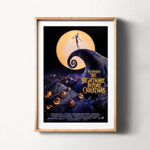 The Nightmare from Christmas, digitales Poster, druckbar, 1993 amerikanischer Stop-Motion animierter dunkler Fantasy-Halloween-Weihnachtsfilm