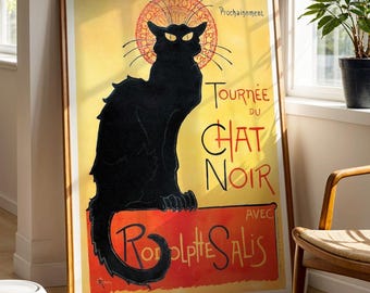 Chat Noir Poster: Vintage Black Cat Cabaret Werbung (Digitaler Download)