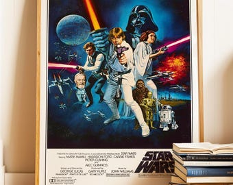 印刷可能なスターウォーズIV: 新たなる希望 1977 ヴィンテージポスター