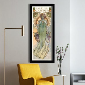 Leslie Carter, opera d'arte di Alfonse Mucha del 1908, file digitale pronto per SCARICARE E STAMPARE!