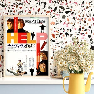 Aiuto! Poster originale dei Beatles del 1965 per la prima giapponese del film, file digitale pronto per SCARICARE E STAMPARE