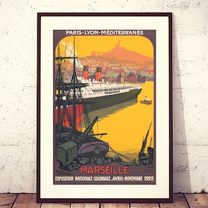 Marseille, 1922 tourism - travel original vintage poster, High Resolution digital file, ready to DOWNLOAD & PRINT