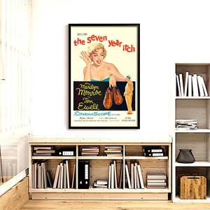 Quando la moglie è in vacanza, poster originale del film commedia romantica americana del 1955, poster di file digitali pronto per il DOWNLOAD e la STAMPA