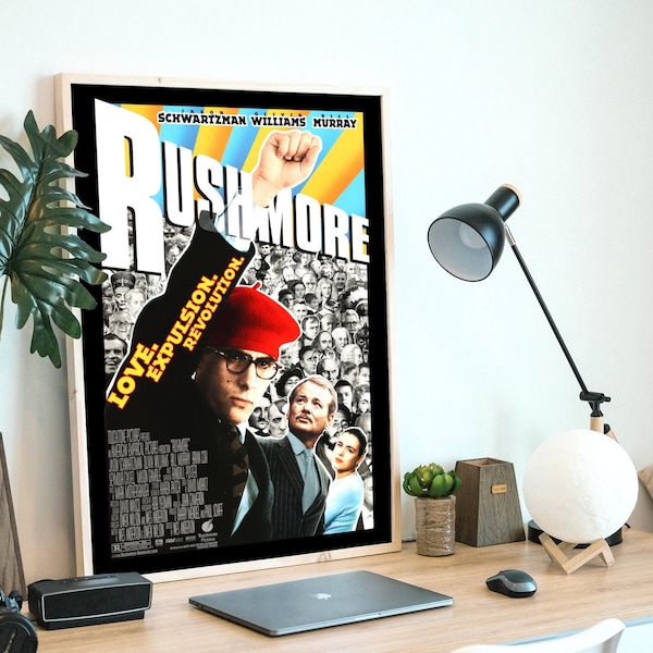 Rushmore, 1998 American comedy film, digital poster file ready to DOWNLOAD & PRINT!