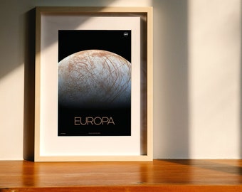 Europa, nasa space poster, digital file ready to DOWNLOAD & PRINT