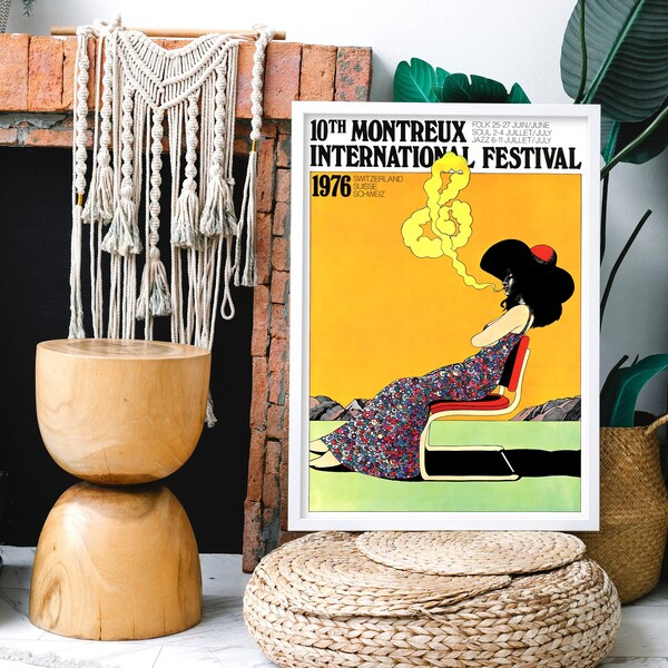 Montreux 1976, jazz festival original poster, downloadable HQ file ready to print instantly!