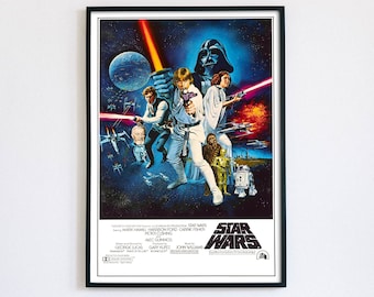 A New Hope, 1977 original star wars movie poster, digital poster file ready to DOWNLOAD & PRINT!